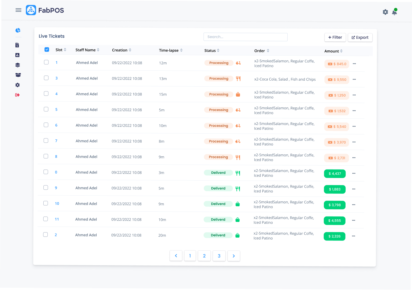 FabPOS: Live order tracking