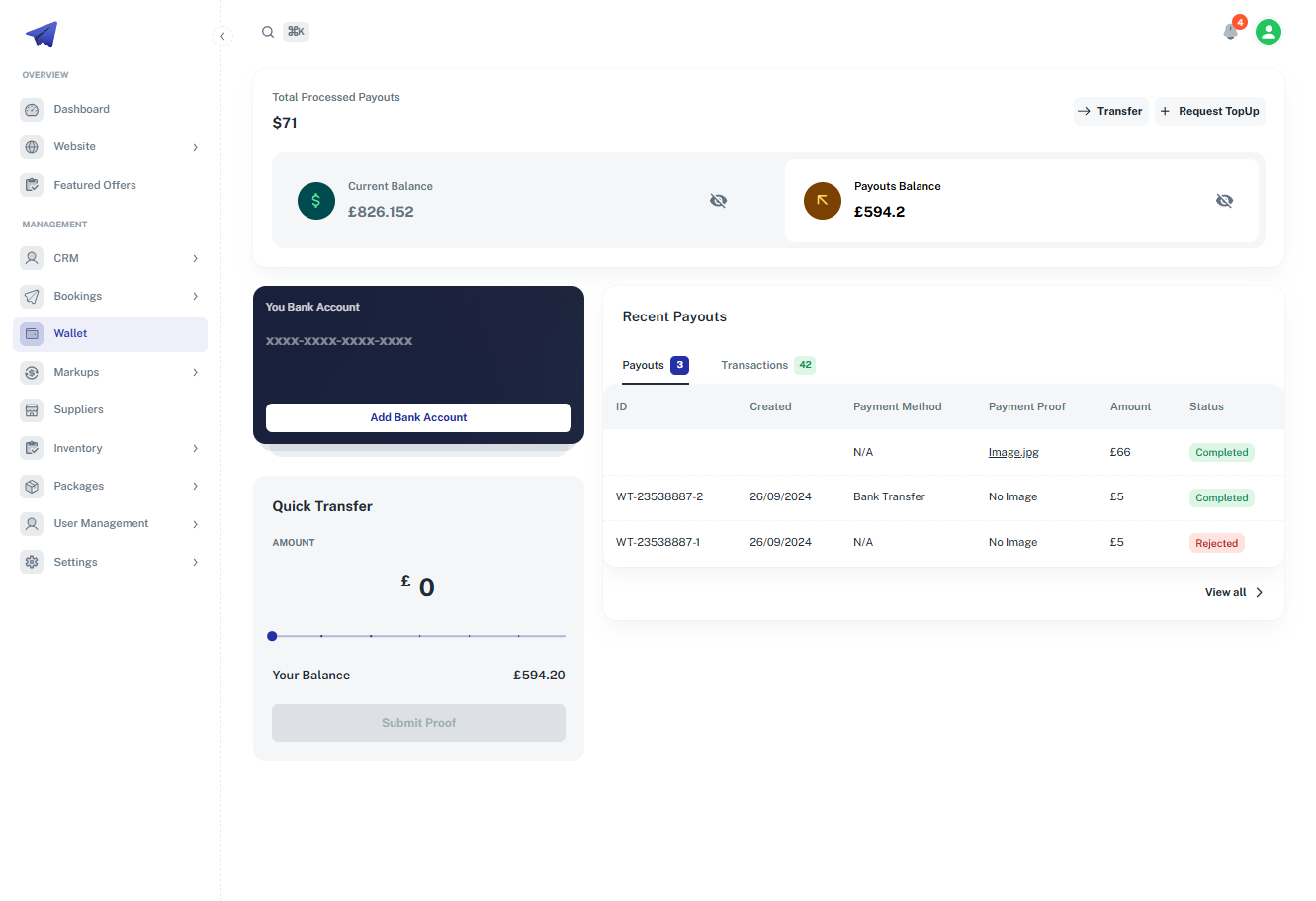 Tripon: Wallet and payments