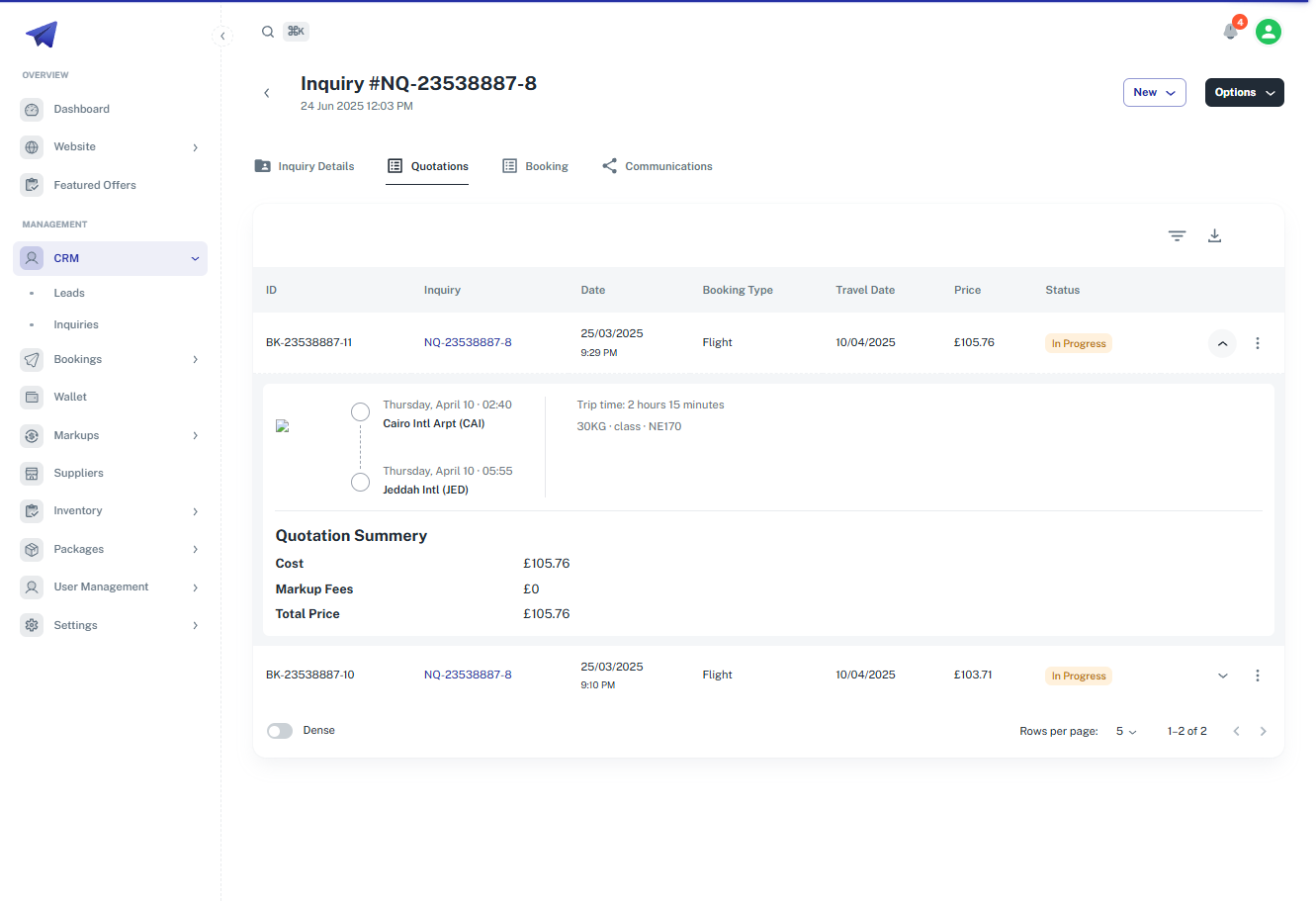 Tripon: Enquiries and quotes